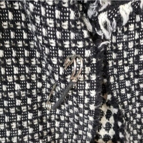 Eddie Bauer | Black White Tweed Open Blazer Size 6 - Picture 3 of 5